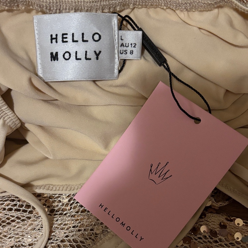Hello Molly Sparkling Long Sleeve Dress - Cream - Picture 5 of 5